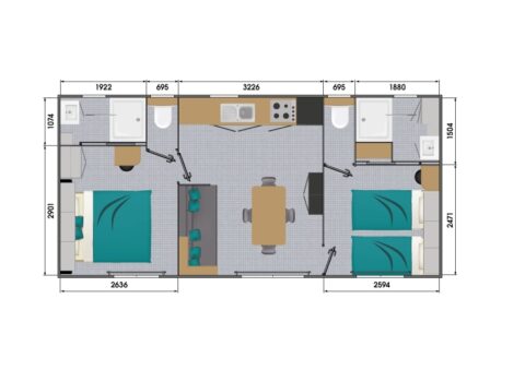 Reservation-mobil-home-prestige-2-rooms-1-bathroom-bath-camping-saint-jean-de-monts-vendee-Les-Places-Dorees